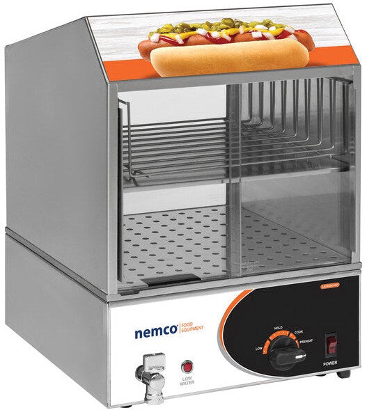 Nemco - 220V Countertop Hot Dog Steamer with Low Water Indicator Light - 8300