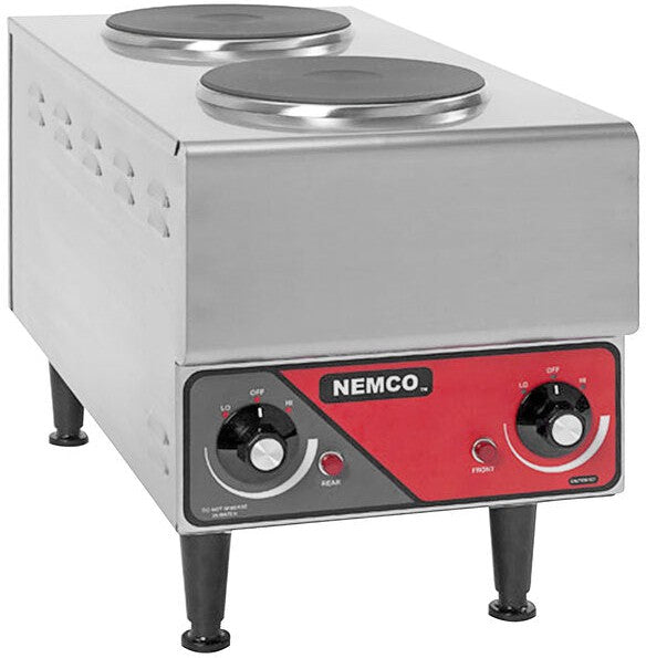 Nemco - 240V 24.2" Electric Countertop Raised Vertical Hot Plate with 2 Solid Burners - 6311-1-240