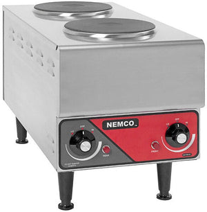 Nemco - 240V 24.2" Electric Countertop Raised Vertical Hot Plate with 2 Solid Burners - 6311-1-240