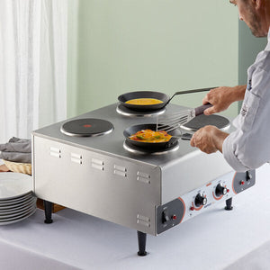 Nemco - 240V 24.2" Electric Countertop Raised Vertical Hot Plate with 4 Solid Burners - 6311-4-240