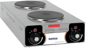 Nemco - 240V 25.5" Electric Countertop Vertical Hot Plate with 2 Solid Burners - 6310-3