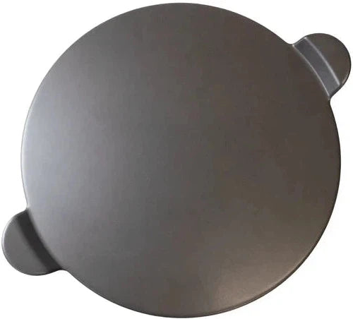 Old Stone Pizza Kitchen - 13" Grey Glazed Round Pizza Stone With Handle - GPS13H-G