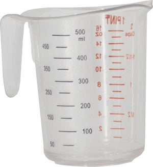 Omcan - 0.53 QT Clear Polycarbonate Measuring Cup (500 ml), Pack of 50 - 80571