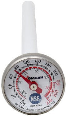 Omcan - 1" Pocket Test Thermometer Built-In Clip On The Protective Sleeve, Pack of 50 - 47200