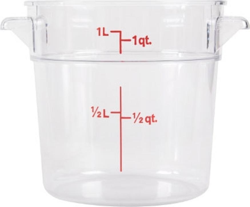 Omcan - 1 QT Polycarbonate Food Storage Container, Pack of 25 - 80208