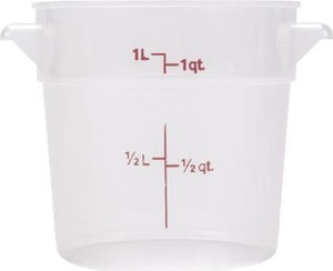 Omcan - 1 QT Translucent Polypropylene Round Food Storage Container, Pack of 50 - 80229