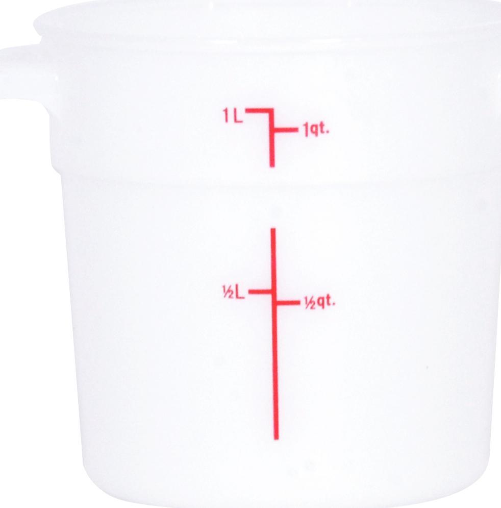 Omcan - 1 QT White Polypropylene Round Food Storage Container, Pack of 50 - 80230