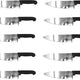 Omcan - 10" Black Handle Greban Medium Blade Cook Knife, Pack of 10 - 12074