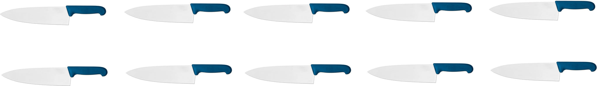 Omcan - 10" Blue Handle Greban Medium Blade Cook Knife, Pack of 10 - 12097