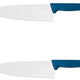 Omcan - 10" Blue Handle Greban Medium Blade Cook Knife, Pack of 10 - 12097