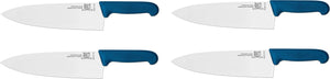 Omcan - 10” Blue Super Fiber Handle Medium Cook's Knife, Pack of 4 - 23878