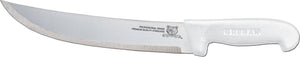 Omcan - 10” Butcher Steak Knife with White Polypropylene Handle, Pack of 10 - 12229