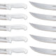 Omcan - 10” Butcher Steak Knife with White Polypropylene Handle, Pack of 10 - 12229