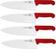 Omcan - 10” Red Super Fiber Handle Medium Cook's Knife, Pack of 4 - 23880