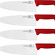 Omcan - 10” Red Super Fiber Handle Medium Cook's Knife, Pack of 4 - 23880