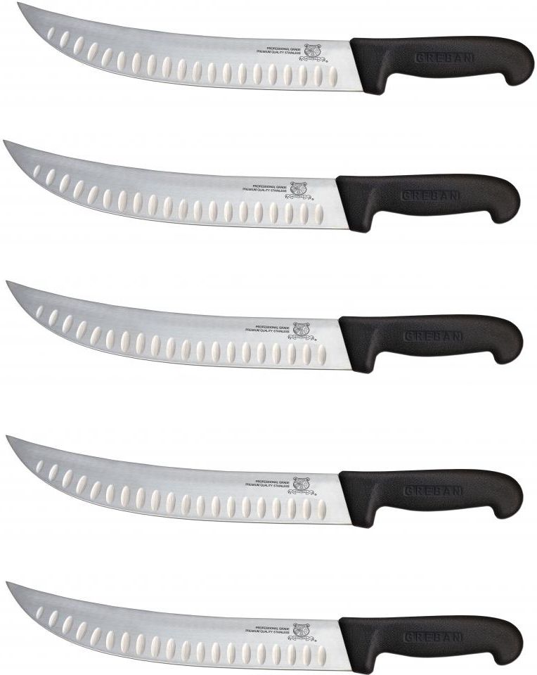 Omcan - 10" Steak Knife with G-Edge, Pack of 5 - 12176