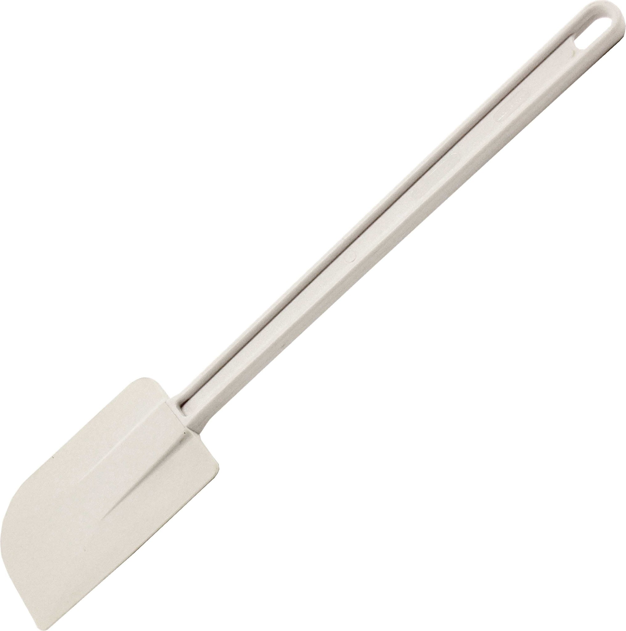 Omcan - 10” White Rubber Spatula with Flat Blade, Pack of 100 - 80030