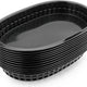 Omcan - 10" x 7" Black Plastic Oval Platter, Pack of 200 - 80355