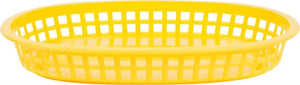 Omcan - 10" x 7" Yellow Plastic Oval Platter, Pack of 200 - 80357