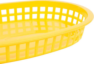 Omcan - 10" x 7" Yellow Plastic Oval Platter, Pack of 200 - 80357