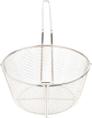 Omcan - 10.5" x 6" #4 Mesh Round Wire Fry Basket (267 x 152 mm), Pack of 10 - 80385