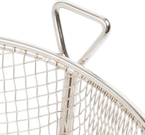 Omcan - 10.5" x 6" #4 Mesh Round Wire Fry Basket (267 x 152 mm), Pack of 10 - 80385