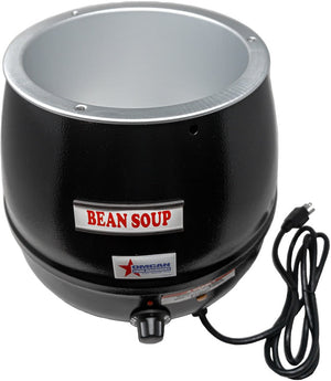 Omcan - 10.6 QT Black Soup Kettle with Metal Lid (10 L) - FW-CN-0010