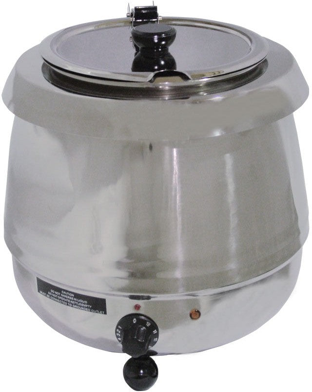 Omcan - 10.6 QT Stainless Steel Soup Kettle with Metal Lid (10 L) - FW-CN-0010-S