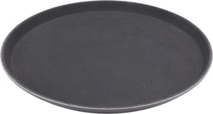 Omcan - 11" Black Round Non-Slip Service Tray (279 mm), Pack of 20 - 80111