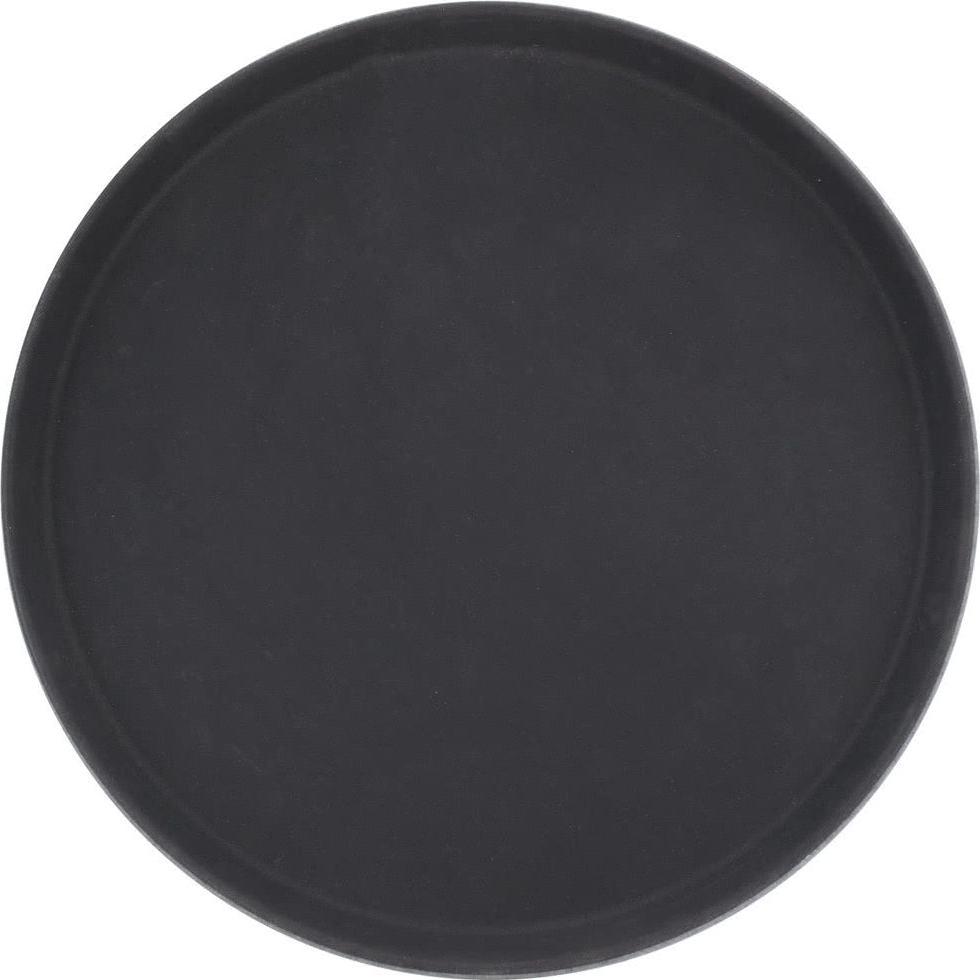 Omcan - 11" Black Round Non-Slip Service Tray (279 mm), Pack of 20 - 80111