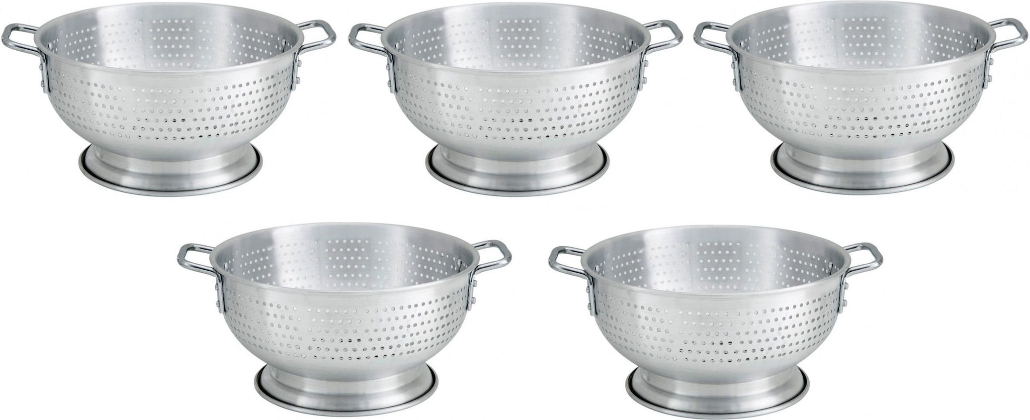 Omcan - 11 QT Aluminum Colander (10.45 L), Pack of 5 - 80405