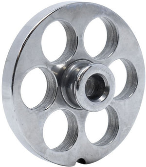 Omcan - #12 (18 mm) European-Style Stainless Steel Meat Grinder Plate with Hub, Pack Of 4 - 11198