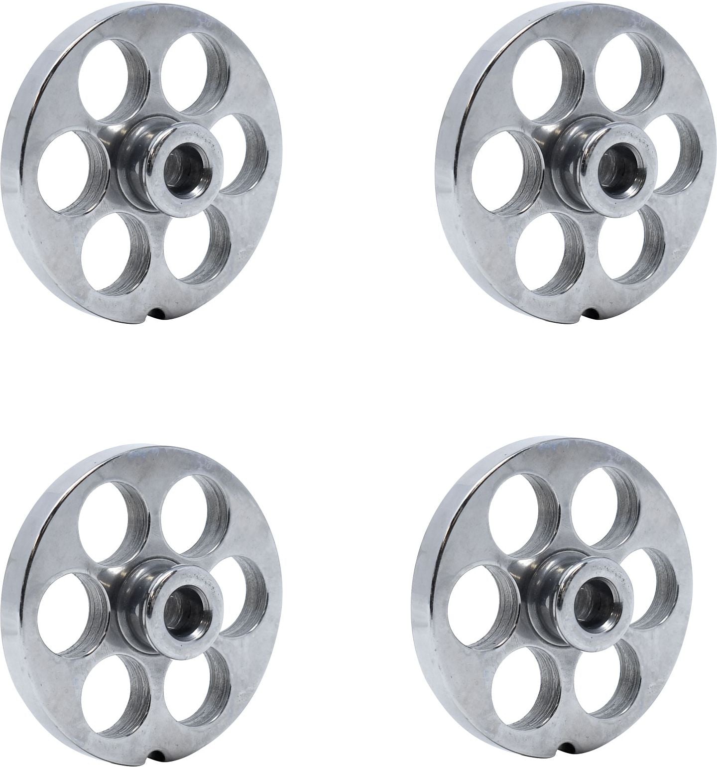 Omcan - #12 (18 mm) European-Style Stainless Steel Meat Grinder Plate with Hub, Pack Of 4 - 11198