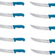 Omcan - 12” Butcher Steak Knife with Blue Polypropylene Handle, Pack of 10 - 12268