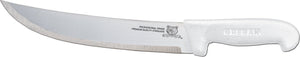 Omcan - 12” Butcher Steak Knife with White Polypropylene Handle, Pack of 10 - 12293