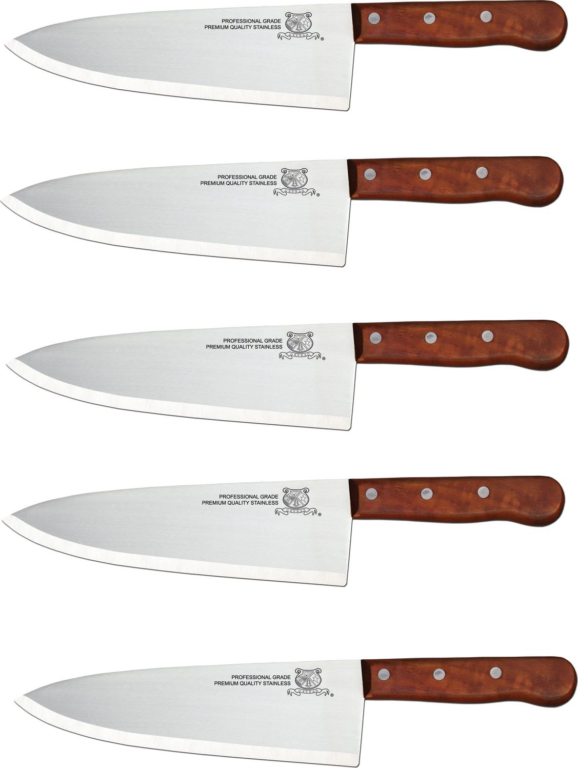 Omcan - 12” Cook's Knife with Wood Handle, Pack of 5 - 11478