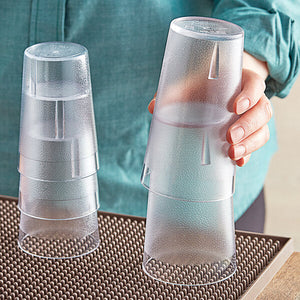 Omcan - 12 Oz Clear Pebbled Tumbler (355 ml), Pack of 200 - 80340