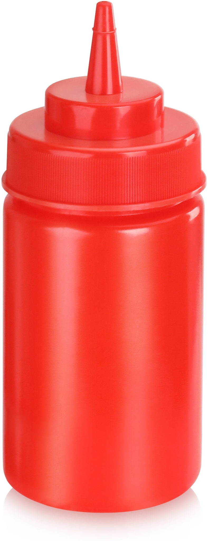 Omcan - 12 Oz Red BPA Free Condiment Squeeze Bottle, 6 Pcs Per Pack, Pack of 24 - 48104