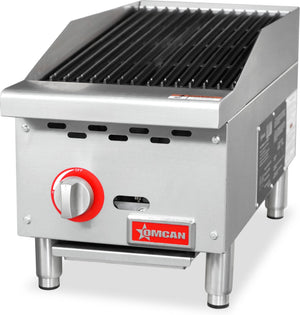 Omcan - 12″ Radiant Gas Charbroiler with Natural Gas Burner with Propane Conversion Kit - 47376