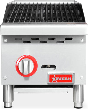 Omcan - 12″ Radiant Gas Charbroiler with Natural Gas Burner with Propane Conversion Kit - 47376