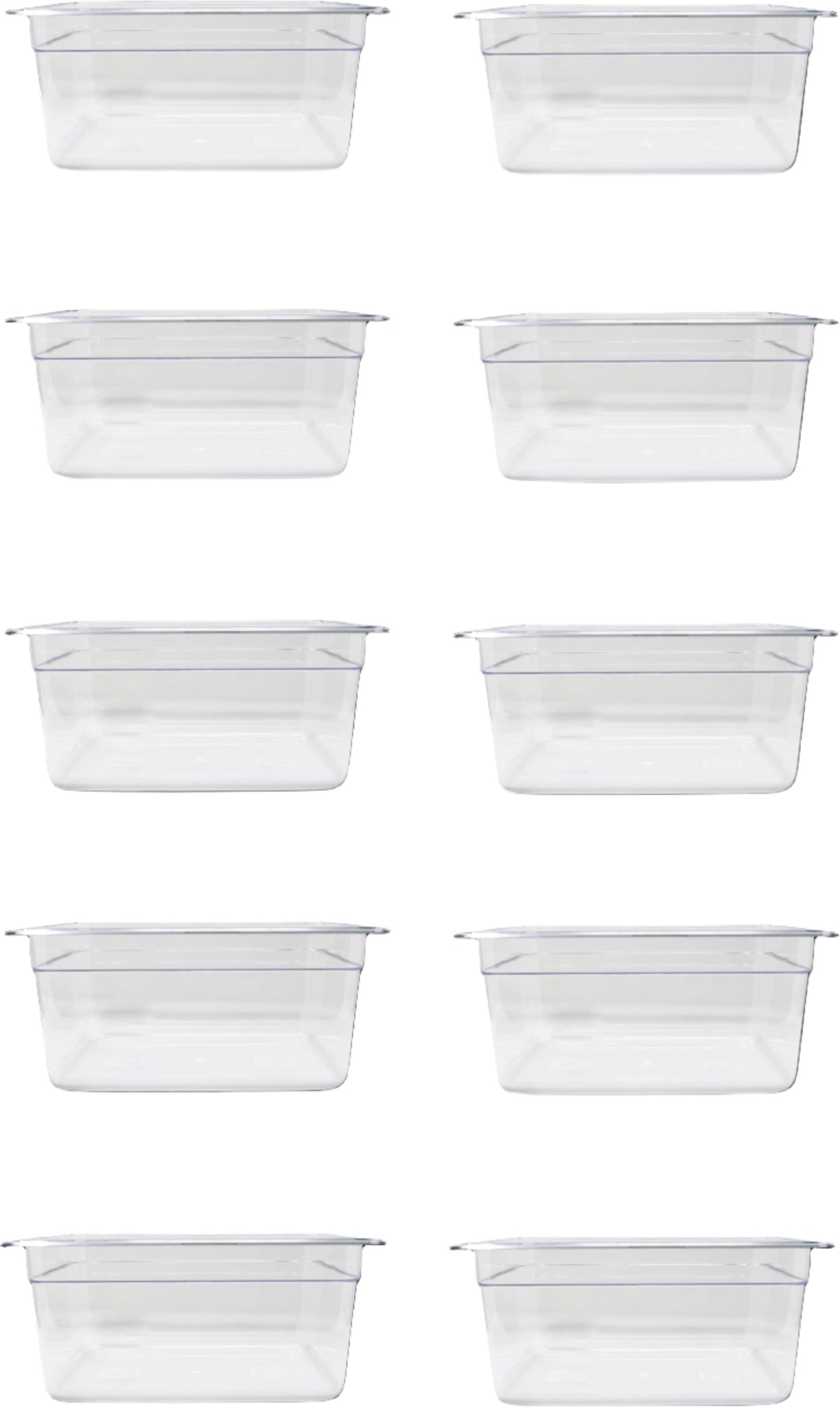 Omcan - 1/2 Size 6" Deep Clear Food Pan, Pack of 10 - 80064