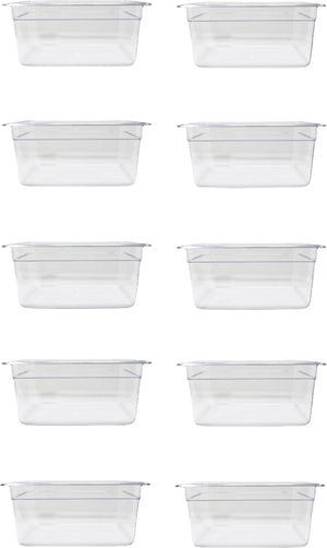 Omcan - 1/2 Size 6" Deep Clear Food Pan, Pack of 10 - 80064