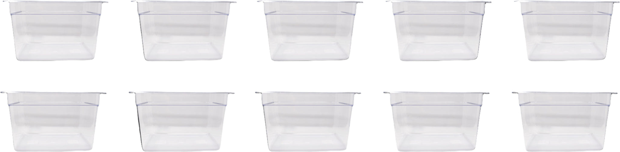 Omcan - 1/2 Size 8" Deep Clear Food Pan, Pack of 10 - 80075