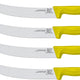 Omcan - 12” Victoria USA Steak Knife with Yellow Super Fiber Handle, Pack of 4 - 23889