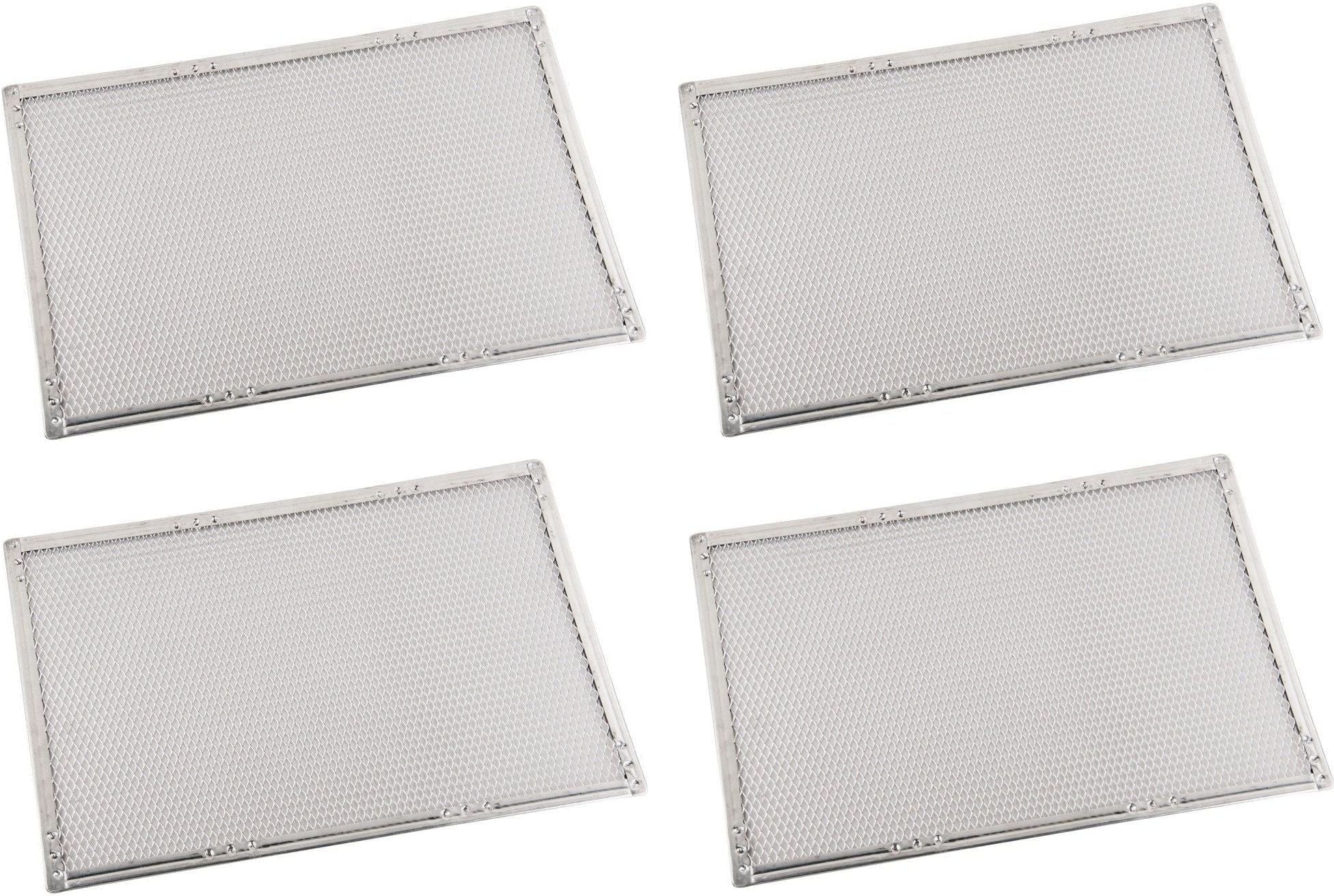 Omcan - 12" x 16" Heavy Duty Crimped Rectangular Pizza Screen, Pack of 4 - 13456