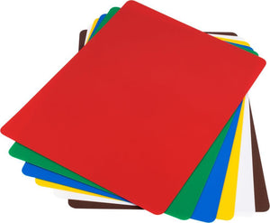 Omcan - 12" x 18" Set of 6 Colour-Coded Flexible Cutting Boards, Pack of 10 - 41193