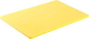 Omcan - 12" x 18" Yellow Rigid Cutting Board, Pack of 15 - 41201