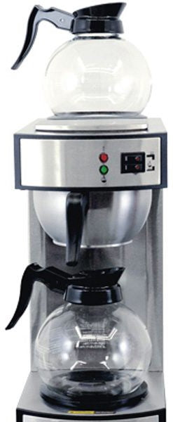 Omcan - 120V, 2.2 L Tank Capacity Stainless Steel Coffee Maker with 2 Glass Decanter - CM-CN-0002-D