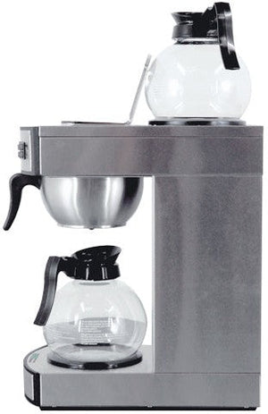 Omcan - 120V, 2.2 L Tank Capacity Stainless Steel Coffee Maker with 2 Glass Decanter - CM-CN-0002-D