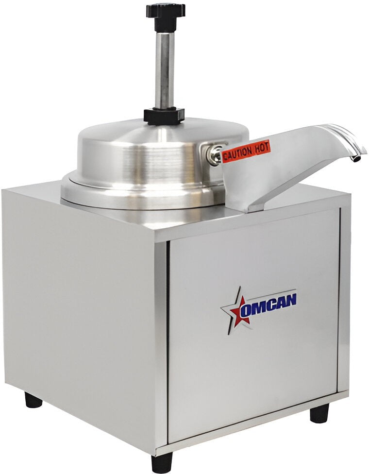 Omcan - 120V, 3.5 Qt Capacity Countertop Stainless Steel Food Warmer with Spout and Pump - FW-CN-0004-S